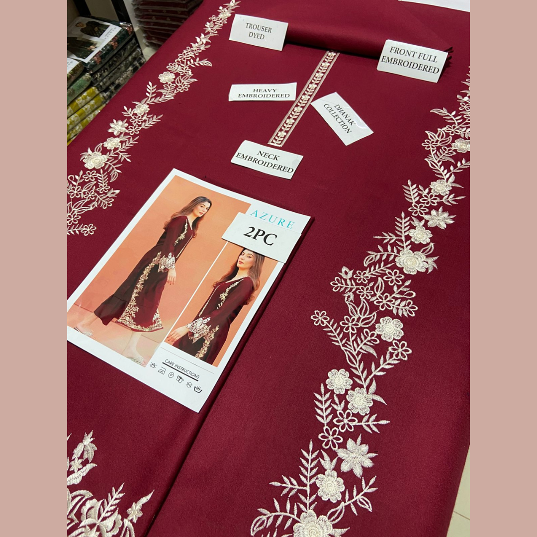 Organic Pakistani Pure Winter’s Best Pick Unstitched Embroidered 2PC Suits – Dhanak Collection Replica (Pack of 6)Wholesale Price for Dealers & Resellers