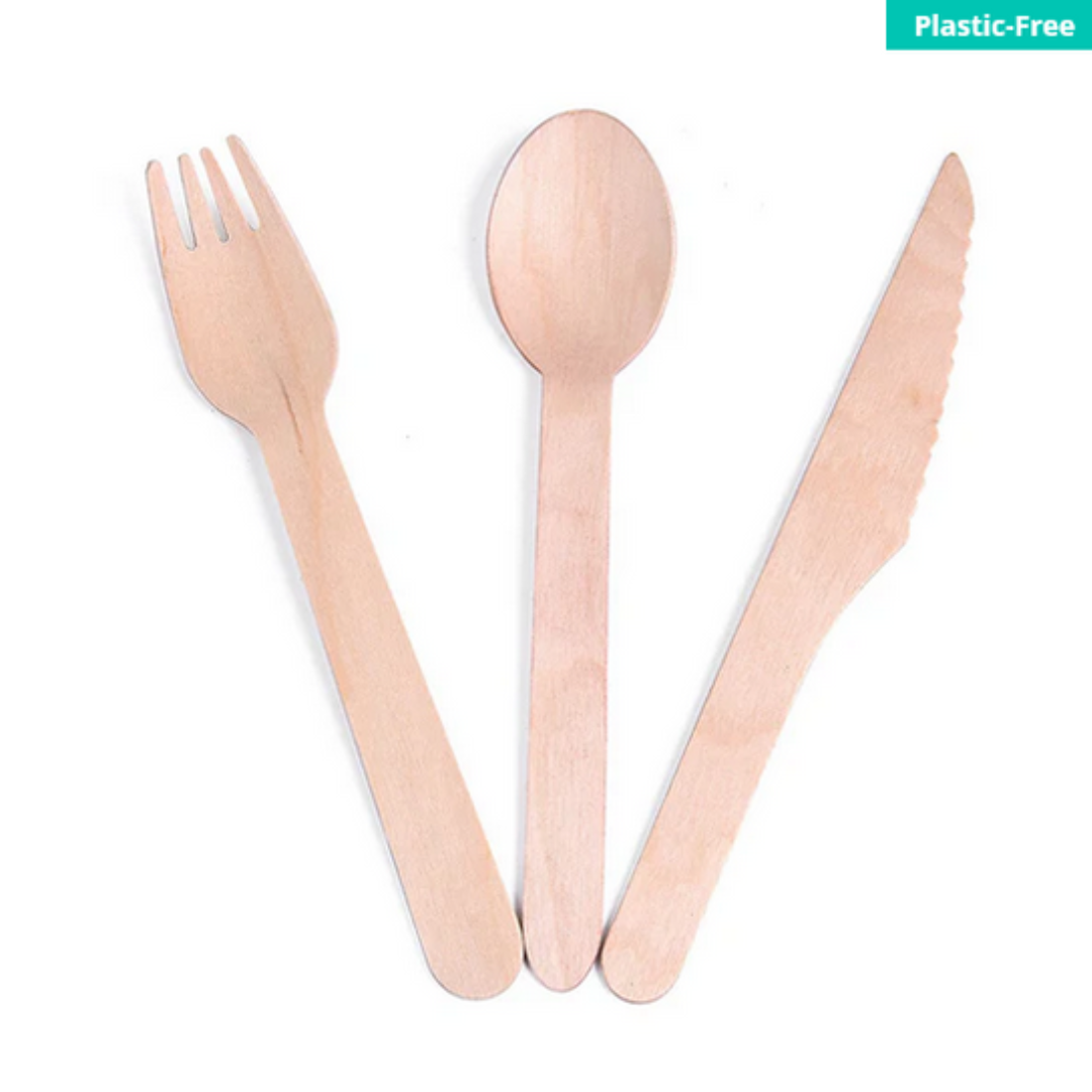 250 PCs Carton of Compostable Wooden Cutlery Set (Knife, Fork, Spoon & Napkin) – Eco-Friendly, Biodegradable & Food-Grade | Product Type: Wooden Cutlery