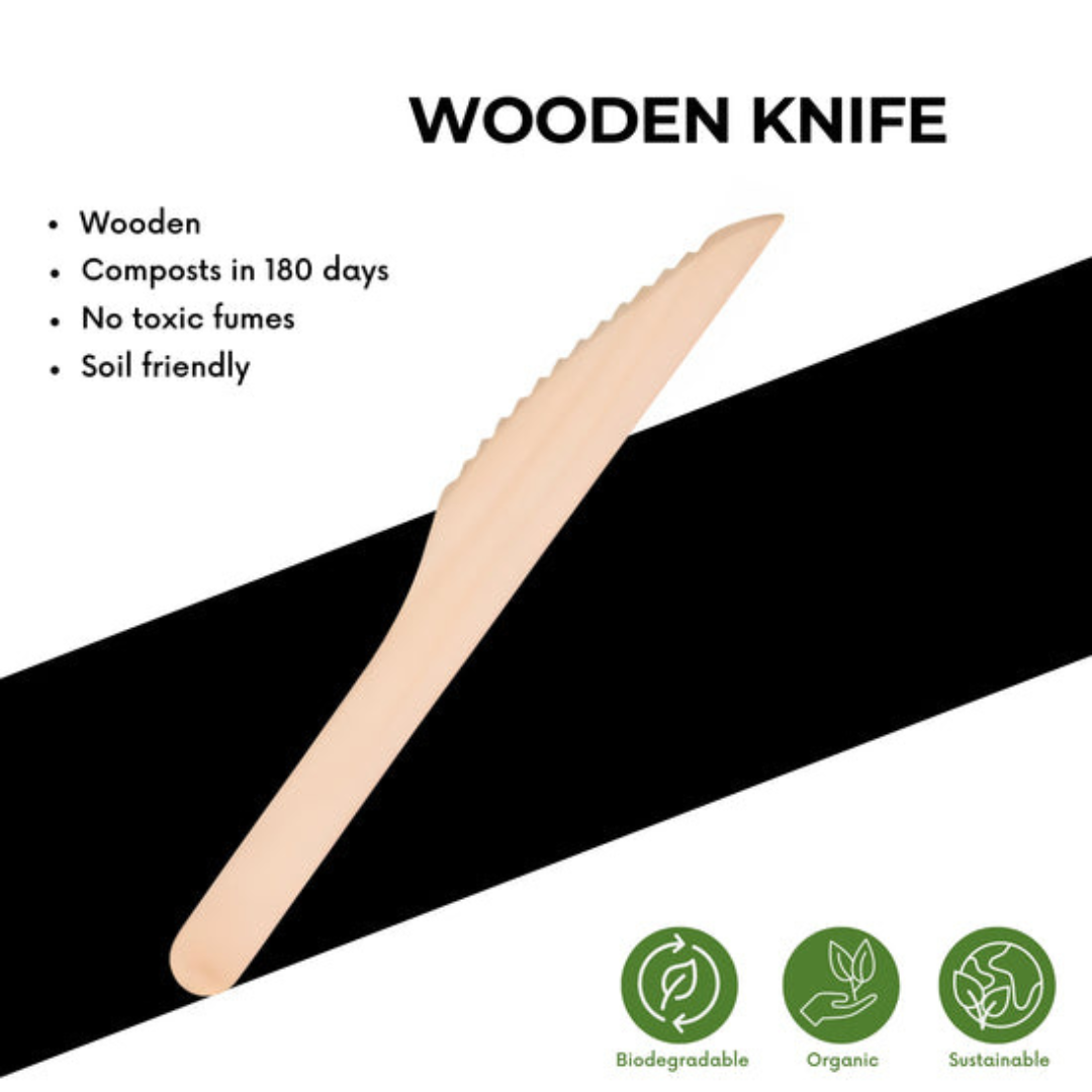 250 PCs Carton of Compostable Wooden Cutlery Set (Knife, Fork, Spoon & Napkin) – Eco-Friendly, Biodegradable & Food-Grade | Product Type: Wooden Cutlery