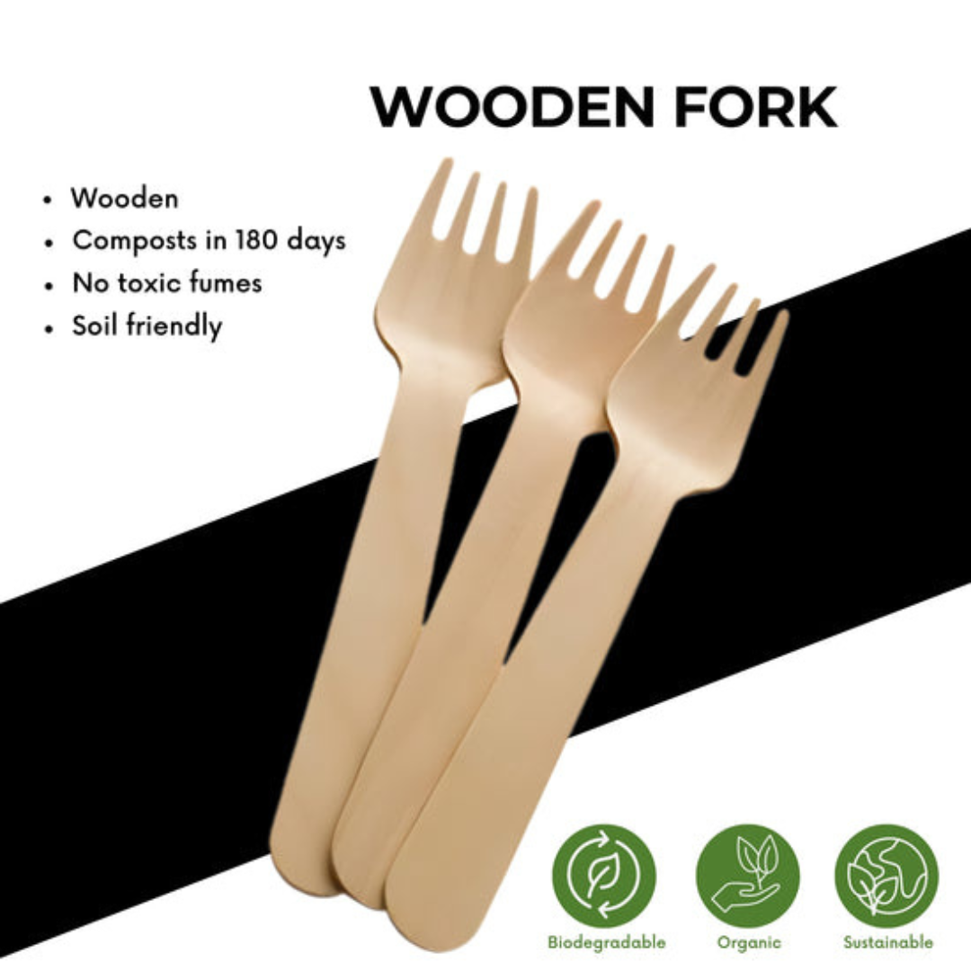 250 PCs Carton of Compostable Wooden Cutlery Set (Knife, Fork, Spoon & Napkin) – Eco-Friendly, Biodegradable & Food-Grade | Product Type: Wooden Cutlery