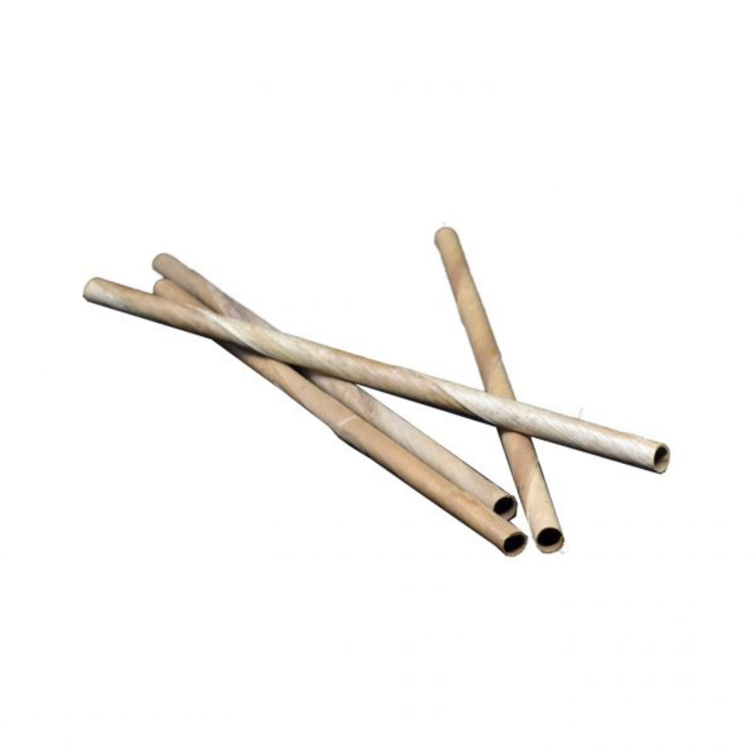 Set of organic straws of drinking on a white background