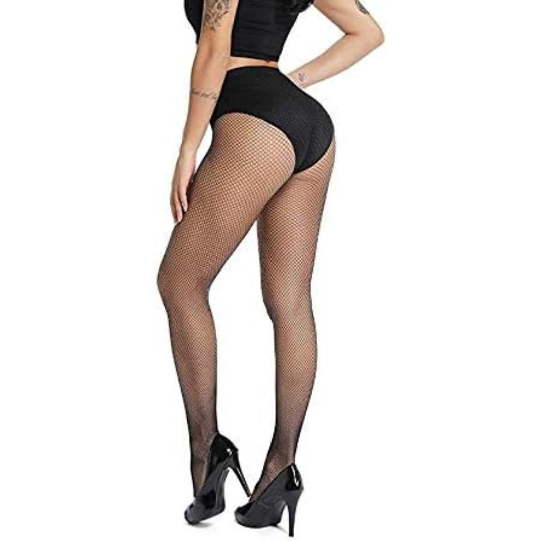 Pure Material Women's/Girl's Pantyhose Fishnet Stockings, Free Size, Black Color