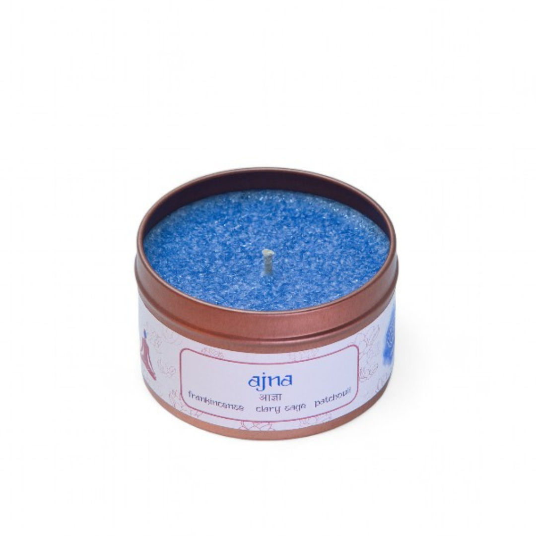 Chakra Meditation Candle – Ajna (Brow) Chakra Candle | Blue | 30-Hour Burn Time | 5.2 × 8 cm | 0.2 kg