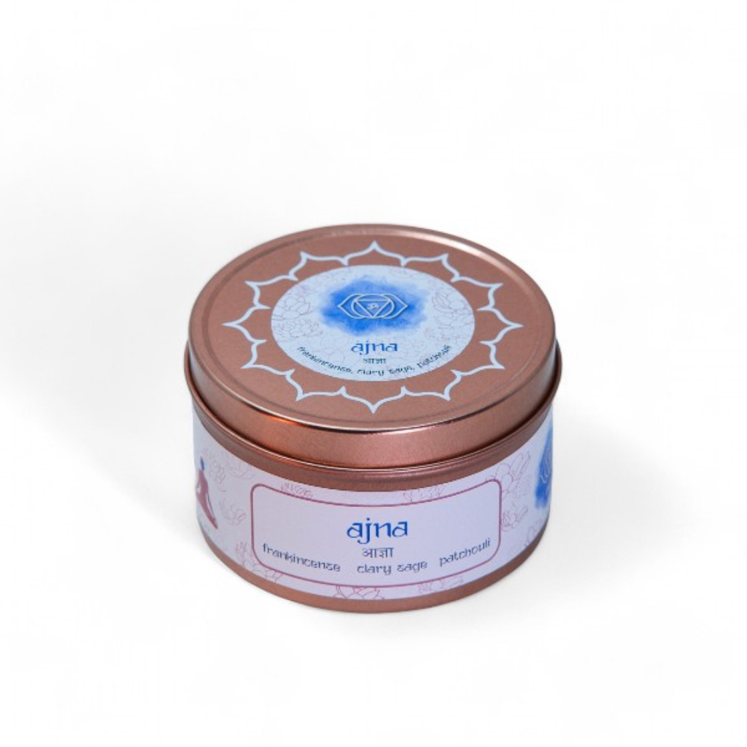 Chakra Meditation Candle – Ajna (Brow) Chakra Candle | Blue | 30-Hour Burn Time | 5.2 × 8 cm | 0.2 kg