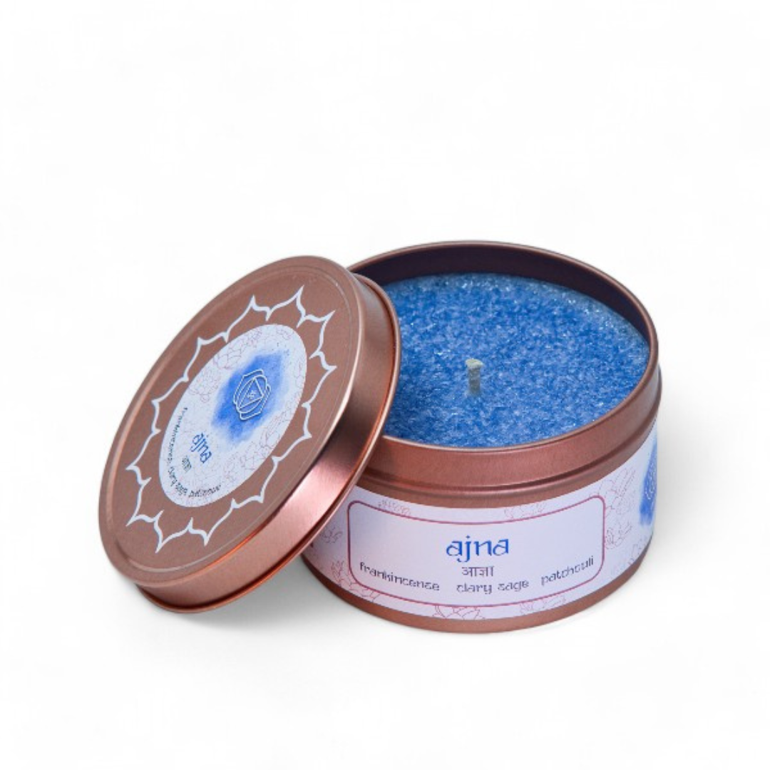 Chakra Meditation Candle – Ajna (Brow) Chakra Candle | Blue | 30-Hour Burn Time | 5.2 × 8 cm | 0.2 kg