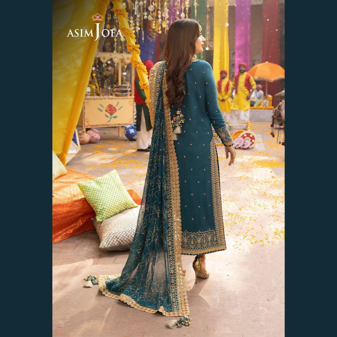 AZURE Chiffon 3PC Embroidered Wedding Edition Suit – Premium Heavy Embroidered Collection (Pack of 6) Wholesale Price for Dealers & Resellers