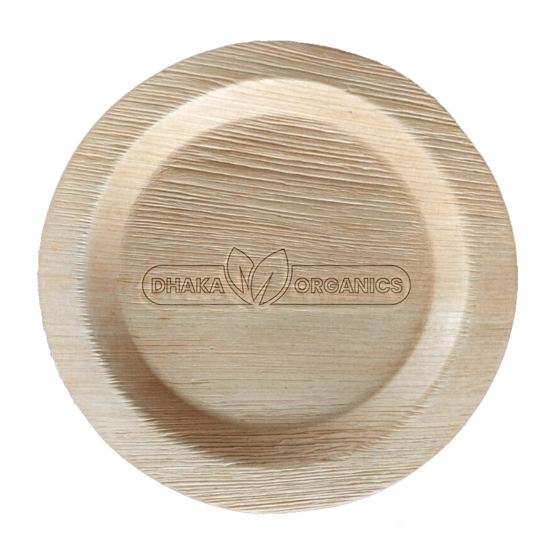Palm Leaf Plates Like Disposable Bamboo Plates 8 Inch Round (Pack of 20) - Entree Size Compostable Party Plates for Weddings and Events - Strong like Wood and Lightweight Like Paper