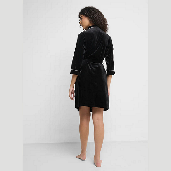 Black Robe with Contrast Trim for Ladies
