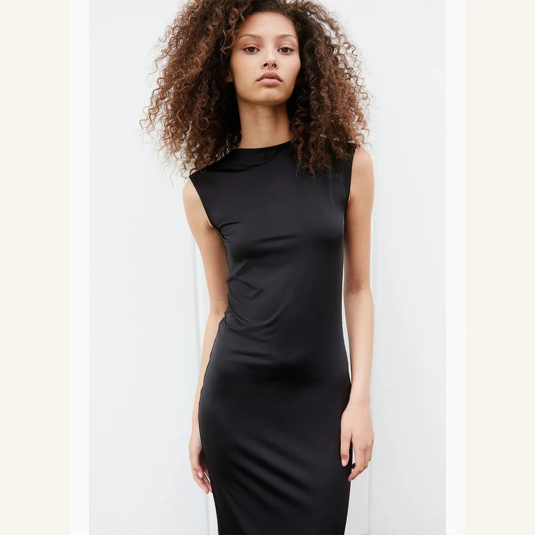 black mermaid skirt bodycon maxi dress for women