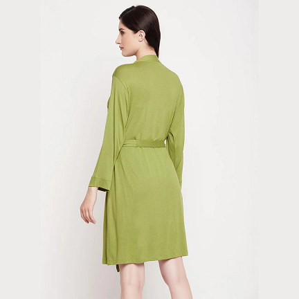 Emerald Green Viscose Robe – Soft Breathable Women’s Loungewear
