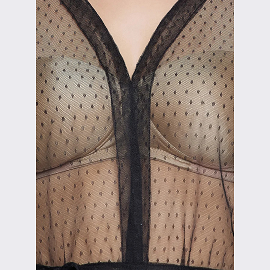 Sheer Black Robe with Tie Belt – Elegant Women’s Loungewear