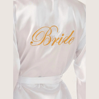 Satin Bride Nightdress with Feather Trim – Pink & White Luxury Wedding Night Sleepwear
