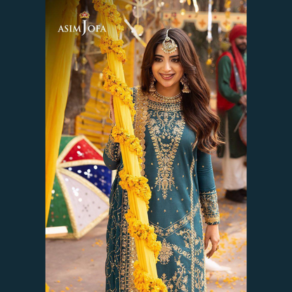 AZURE Chiffon 3PC Embroidered Wedding Edition Suit – Premium Heavy Embroidered Collection (Pack of 6) Wholesale Price for Dealers & Resellers