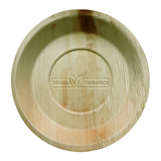 25 Pcs Pack of 9″ Round Eco-Friendly Areca Palm Leaf Disposable Plate – Biodegradable & Durable Tableware