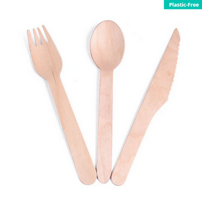 250 PCs Carton of Compostable Wooden Cutlery Set (Knife, Fork, Spoon & Napkin) – Eco-Friendly, Biodegradable & Food-Grade | Product Type: Wooden Cutlery