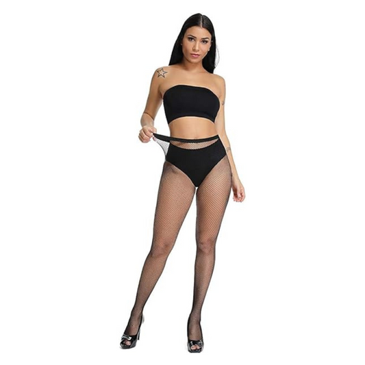 Pure Material Women's/Girl's Pantyhose Fishnet Stockings, Free Size, Black Color