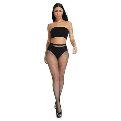 Pure Material Women's/Girl's Pantyhose Fishnet Stockings, Free Size, Black Color