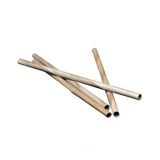 Set of organic straws of drinking on a white background