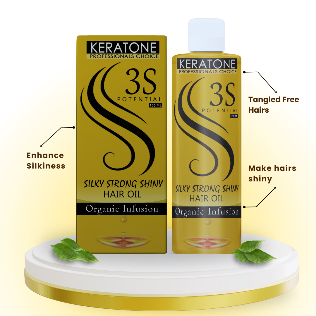 Keratone 3S (Pack of 4) Best For Frizzy & Rough Hair 100% Natural