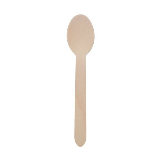 2000 PCs Carton of Disposable Wooden Spoons – Eco-Friendly, Compostable & Food-Grade | 1 Packet: 100 PCs | Size: Standard Spoon | Color: Natural Brown | Category: Wooden Cutlery