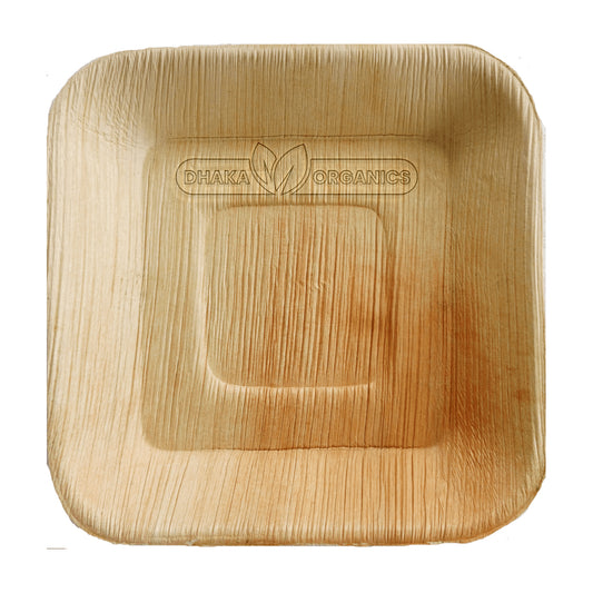 20PCs Pack of 6.5″ Square Areca Palm Leaf Disposable Plate – Eco-Friendly, Biodegradable & Durable Tableware Size: 6.5 Inch Shape: Square Plate Color: Natural Light Brown with Unique Palm Leaf Texture Category: Square Plates