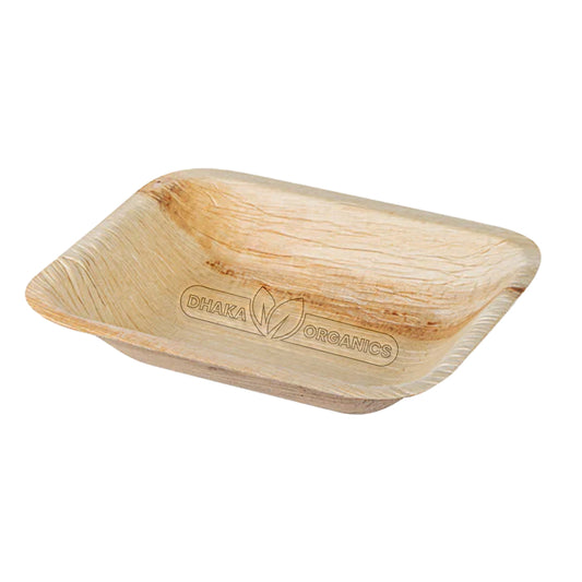 50PCs of 6.5″x5″ Rectangular Areca Palm Leaf Disposable Plate – Eco-Friendly, Biodegradable & Durable Tableware