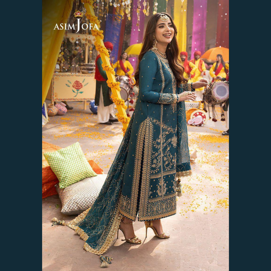 AZURE Chiffon 3PC Embroidered Wedding Edition Suit – Premium Heavy Embroidered Collection (Pack of 6) Wholesale Price for Dealers & Resellers