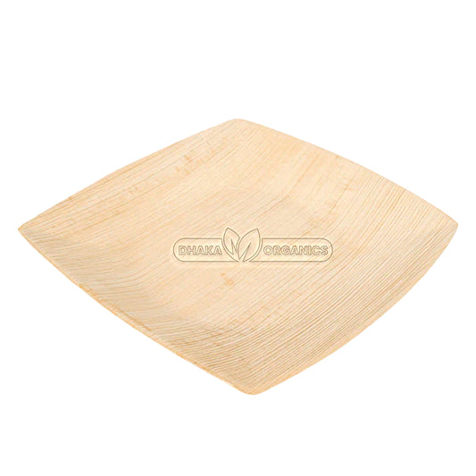 100 PCs Pack of 8″ Midori Shape Areca Palm Leaf Disposable Plate – Eco-Friendly, Biodegradable & Durable Tableware