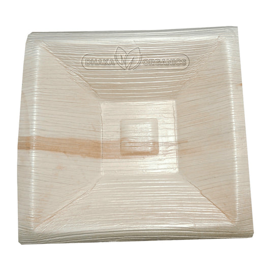 25 PCs Pack of 7″ Square Areca Palm Leaf Disposable Cubic Bowl – Eco-Friendly, Biodegradable & Durable Tableware x