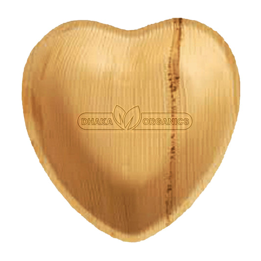 50 PCs of 6″ Heart-Shaped Biodegradable Areca Palm Leaf Plate – Eco-Friendly &amp; Disposable Size: 6 Inch (Length: 20.5 cm | Width: 21 cm | Depth: 4 cm) Shape: Heart-Shaped Color: Natural Light Brown Category: Plates