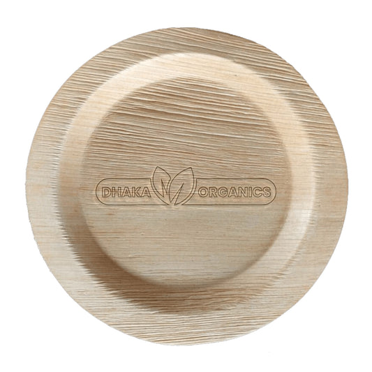 Palm Leaf Plates Like Disposable Bamboo Plates 8 Inch Round (Pack of 20) - Entree Size Compostable Party Plates for Weddings and Events - Strong like Wood and Lightweight Like Paper