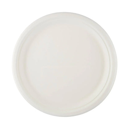 10″ Round Eco-Friendly Sugarcane Bagasse Organic Disposable Plate – Biodegradable & Durable Tableware