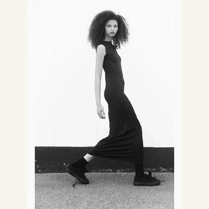 black mermaid skirt bodycon maxi dress for women