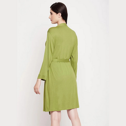Emerald Green Viscose Robe – Soft Breathable Women’s Loungewear