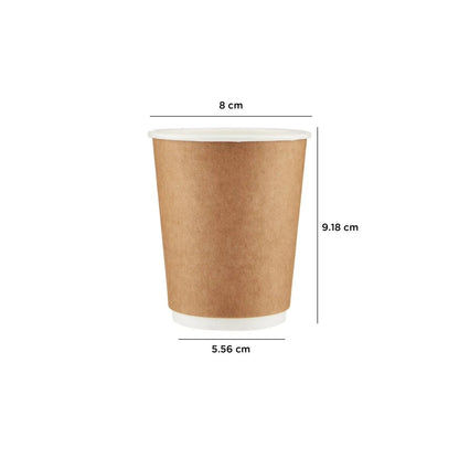 Pack of 500-PCs Organic Go Green with 8oz double wallpaper Insulated Paper Cups – Eco-Friendly & Durable Disposable Item