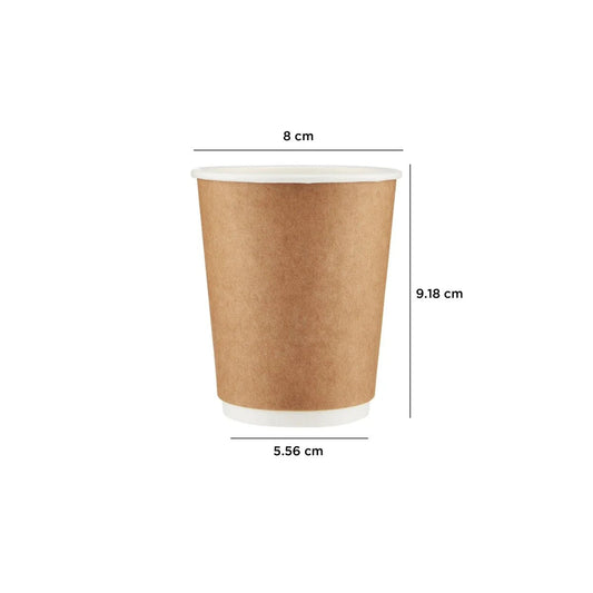 Pack of 500-PCs Organic Go Green with 8oz double wallpaper Insulated Paper Cups – Eco-Friendly & Durable Disposable Item